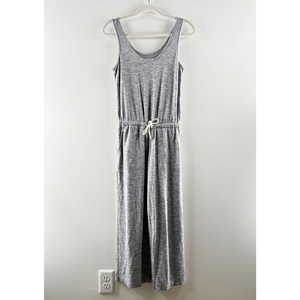 Lou & Grey Scoopneck Sleeveless Cropped Wide Leg Jumpsuit Gray XS - Picture 2 of 7